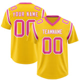 Custom Gold Personalized Shoulder Cut Two-Tone Authentic Football Jersey