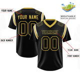 Custom Black Personalized Shoulder Cut Two-Tone Authentic Football Jersey
