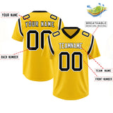 Custom Gold Personalized Shoulder Cut Two-Tone Authentic Football Jersey
