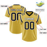 Custom Old Gold Personalized Shoulder Cut Two-Tone Authentic Football Jersey