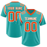 Custom Aqua Personalized Shoulder Cut Two-Tone Authentic Football Jersey