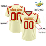 Custom Cream Personalized Shoulder Cut Two-Tone Authentic Football Jersey