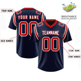 Custom Navy Personalized Shoulder Cut Two-Tone Authentic Football Jersey