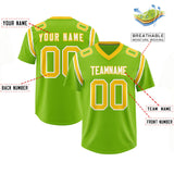 Custom Neon Green Personalized Shoulder Cut Two-Tone Authentic Football Jersey