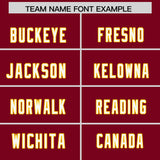 Custom Crimson Personalized Shoulder Cut Two-Tone Authentic Football Jersey