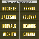 Custom Olive Personalized Shoulder Cut Two-Tone Authentic Football Jersey