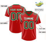 Custom Red Personalized Shoulder Cut Two-Tone Authentic Football Jersey