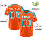 Custom Orange Personalized Shoulder Cut Two-Tone Authentic Football Jersey