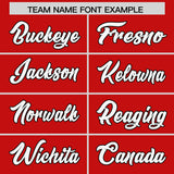Custom Red Personalized Shoulder Cut Two-Tone Authentic Football Jersey