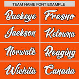 Custom Orange Personalized Shoulder Cut Two-Tone Authentic Football Jersey