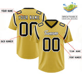 Custom Old Gold Personalized Shoulder Cut Two-Tone Authentic Football Jersey