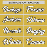 Custom Old Gold Personalized Shoulder Cut Two-Tone Authentic Football Jersey
