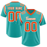 Custom Aqua Personalized Shoulder Cut Two-Tone Authentic Football Jersey