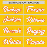 Custom Gold Personalized Shoulder Cut Two-Tone Authentic Football Jersey