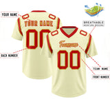Custom Cream Personalized Shoulder Cut Two-Tone Authentic Football Jersey