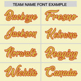 Custom Cream Personalized Shoulder Cut Two-Tone Authentic Football Jersey