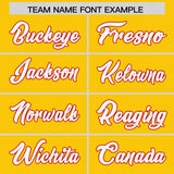 Custom Gold Personalized Shoulder Cut Two-Tone Authentic Football Jersey