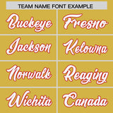 Custom Old Gold Personalized Shoulder Cut Two-Tone Authentic Football Jersey