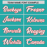 Custom Aqua Personalized Shoulder Cut Two-Tone Authentic Football Jersey