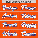 Custom Orange Personalized Shoulder Cut Two-Tone Authentic Football Jersey