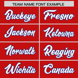 Custom Red Personalized Shoulder Cut Two-Tone Authentic Football Jersey
