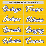 Custom Gold Personalized Shoulder Cut Two-Tone Authentic Football Jersey