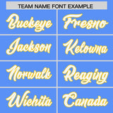 Custom Powder Blue Personalized Shoulder Cut Two-Tone Authentic Football Jersey