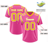Custom Pink Personalized Shoulder Cut Two-Tone Authentic Football Jersey