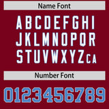 Custom Crimson Personalized Shoulder Cut Two-Tone Authentic Football Jersey