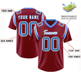 Custom Crimson Personalized Shoulder Cut Two-Tone Authentic Football Jersey