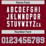Custom Crimson Personalized Shoulder Cut Two-Tone Authentic Football Jersey
