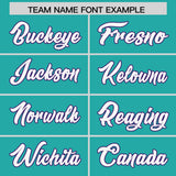 Custom Aqua Personalized Shoulder Cut Two-Tone Authentic Football Jersey