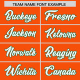 Custom Orange Personalized Shoulder Cut Two-Tone Authentic Football Jersey