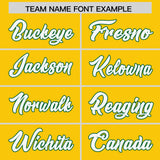 Custom Gold Personalized Shoulder Cut Two-Tone Authentic Football Jersey