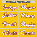 Custom Gold Personalized Shoulder Cut Two-Tone Authentic Football Jersey