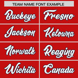 Custom Red Personalized Shoulder Cut Two-Tone Authentic Football Jersey