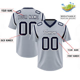 Custom Silver Personalized Shoulder Cut Two-Tone Authentic Football Jersey