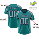 Custom Aqua Personalized Shoulder Cut Two-Tone Authentic Football Jersey
