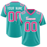 Custom Aqua Personalized Shoulder Cut Two-Tone Authentic Football Jersey