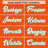 Custom Orange Personalized Shoulder Cut Two-Tone Authentic Football Jersey