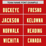 Custom Red Old Gold Raglan Sleeves Personalized Pattern Authentic Football Jersey