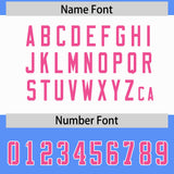 Custom Powder Blue Pink Raglan Sleeves Personalized Pattern Authentic Football Jersey