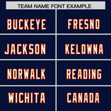 Custom Navy Red Raglan Sleeves Personalized Pattern Authentic Football Jersey