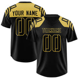 Custom Black Black Raglan Sleeves Personalized Pattern Authentic Football Jersey