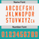 Custom Aqua Orange Raglan Sleeves Personalized Pattern Authentic Football Jersey