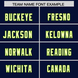 Custom Navy Neon Green Raglan Sleeves Personalized Pattern Authentic Football Jersey