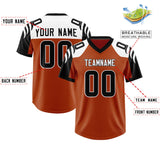 Custom Texas Orange Black Raglan Sleeves Personalized Pattern Authentic Football Jersey
