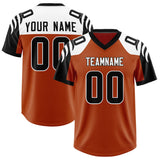Custom Texas Orange Black Raglan Sleeves Personalized Pattern Authentic Football Jersey