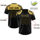 Custom Black Black Raglan Sleeves Personalized Pattern Authentic Football Jersey