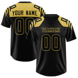 Custom Black Black Raglan Sleeves Personalized Pattern Authentic Football Jersey